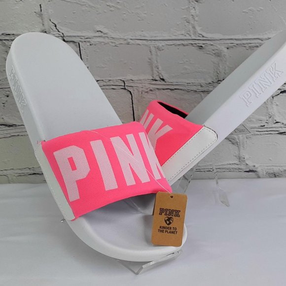 VICTORIA'S SECRET 'PINK' LOGO SLIDE SANDALS SIDE-BANDED - Picture 16 of 16